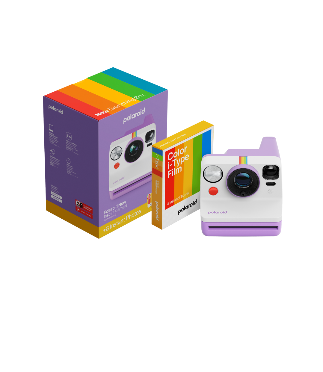 Polaroid Now Gen 3 Purple bundle with Color Film (8 photos)